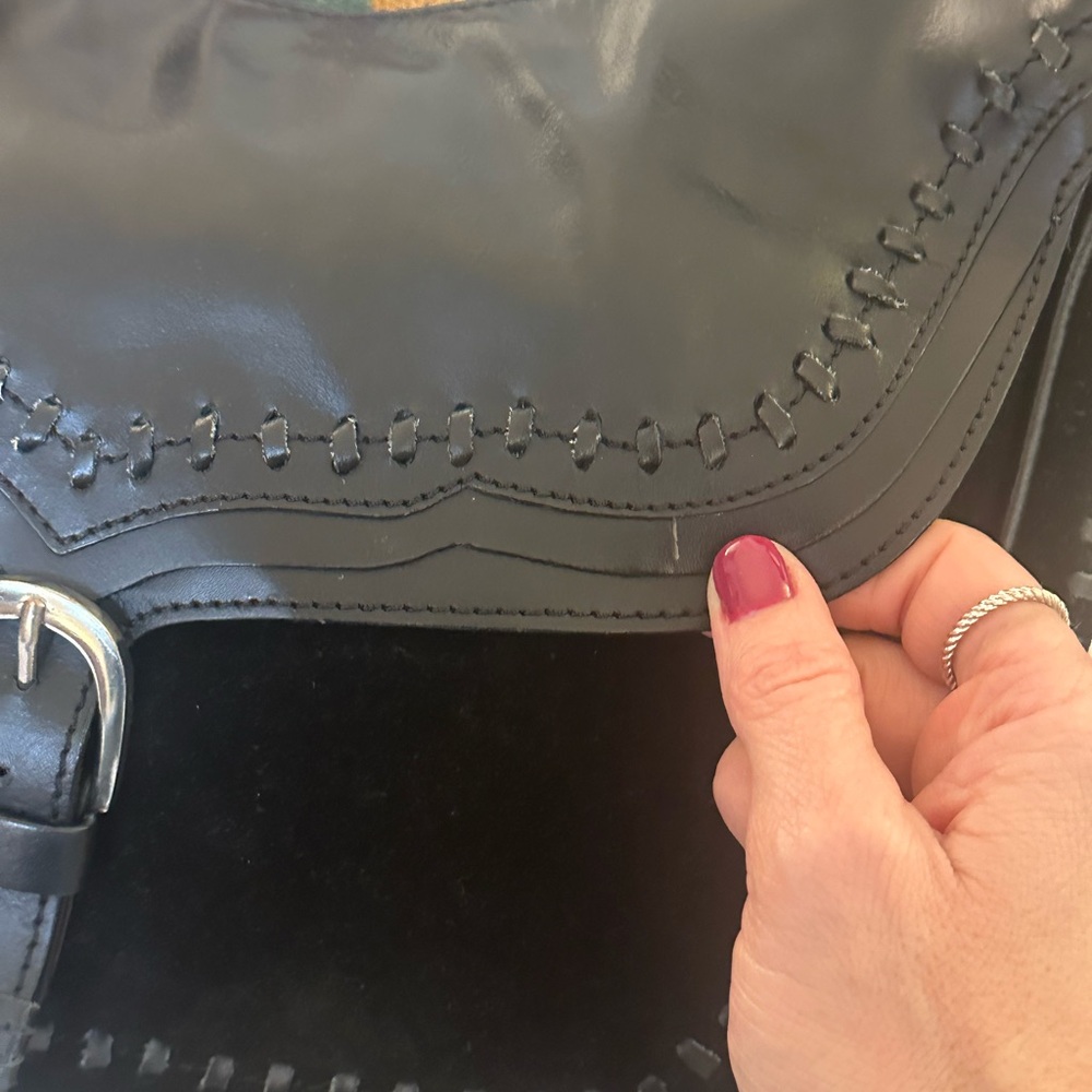 Zara Black Leather and Suede Coastal Cowboy Purse - Picture 10 of 13